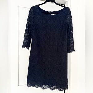 Barneys New York Navy Lace Mini Dress